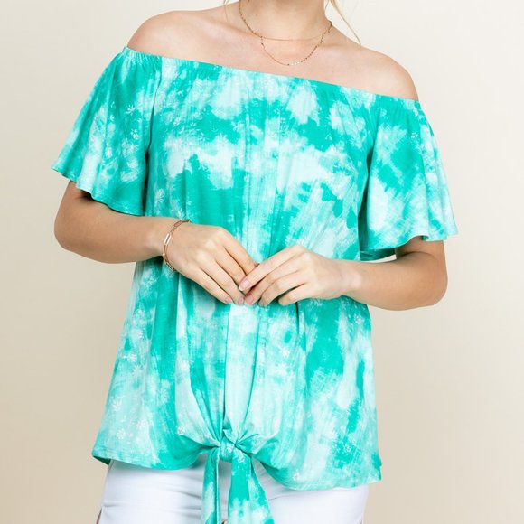 Off-Shoulder Tie-Dye Shirt - Picture 4 of 4